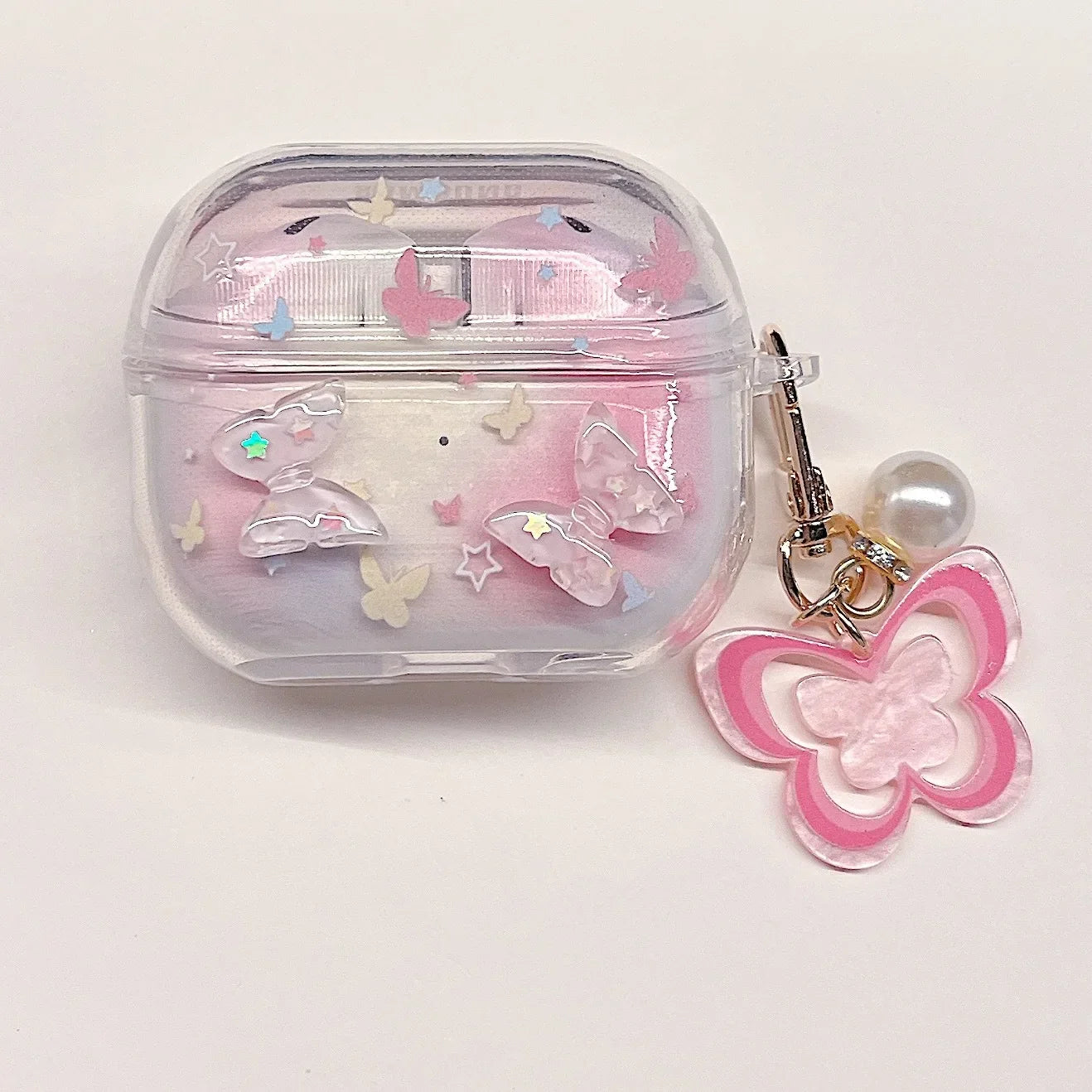 Cartoon KT Case for Samsung Galaxy Buds 3 Pro Transparent Flower Wireless Headphone Cover for Samsung Buds3 Protective Cover