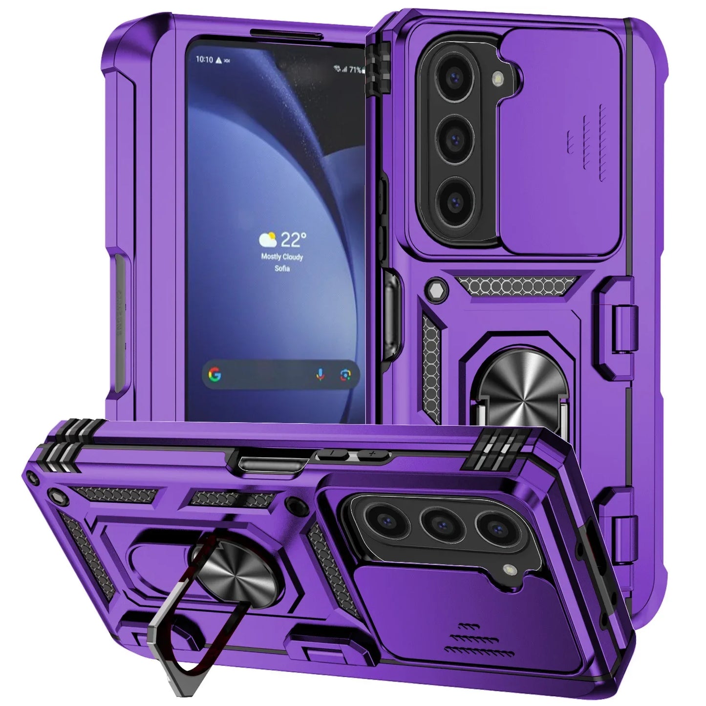 For Samsung Galaxy Z Fold 6 5 4 Phone Cases with Slide Lens Protective Cover Shockproof Camera Protector Case for Z Fold 6 5 4