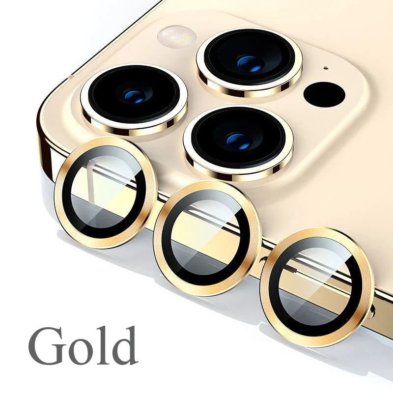 Camera Lens Protector For iPhone 11 12 13 14 15 Pro Max Mini 9H Tempered Glass Screen Protector Cover Film 14/15 Plus Metal Ring