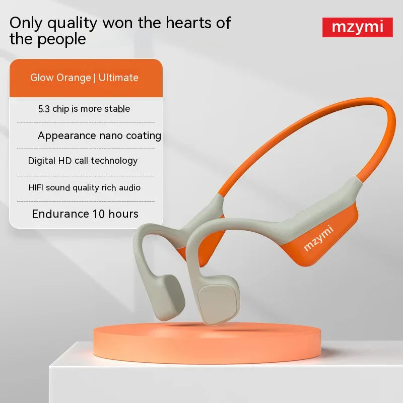 mzymi Neckband I18PRO Bluetooth5.3 Headphones Bone Conduction Sport Earbuds HiFi Sound TWS Earphones Wireless Headest For XIAOMI