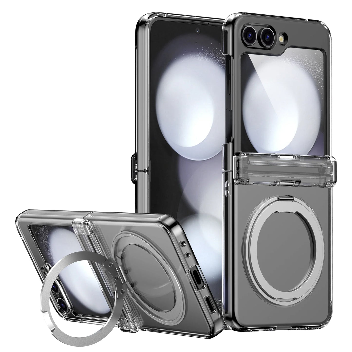 360° Rotating Holder Phone case For Samsung Galaxy Z Flip 5 6 Magsafe Wireless charge 360 Degree Ring Magnetic stand Phone Cover