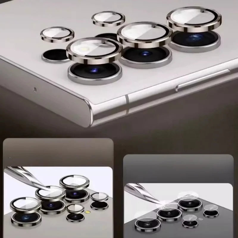 Metal Lens Ring Glass for Samsung Galaxy S24 Ultra S23ultra 5G Camera Protector Back Lens Cap Cover