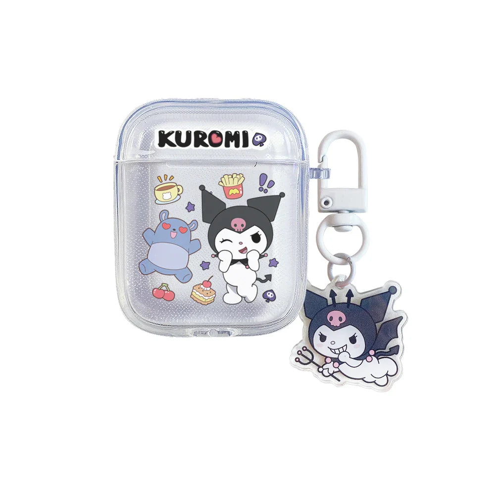 TPU Wireless Charge Headphone Case For Airpods 4,1,2,3,Pro,Pro2 Earphone Soft Cover With Hook Pochacco Cute Cartoon