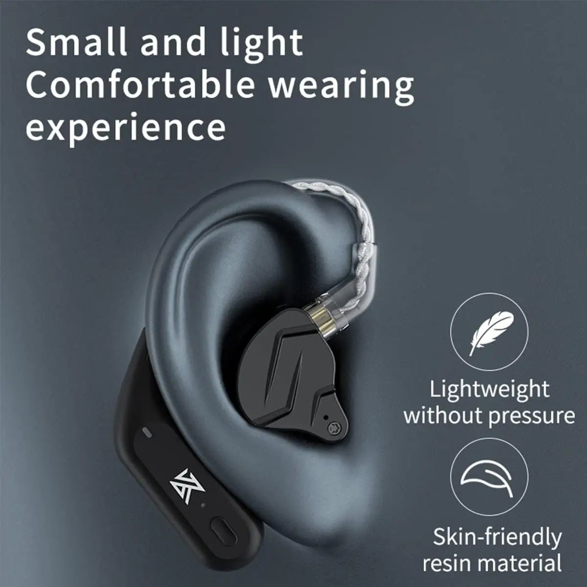 KZ AZ09 Wireless Upgrade Cable Bluetooth 5.4 Noise Reduction Bluetooth Module Upgrade Cable Ear Hook With Charging Case For ZS10