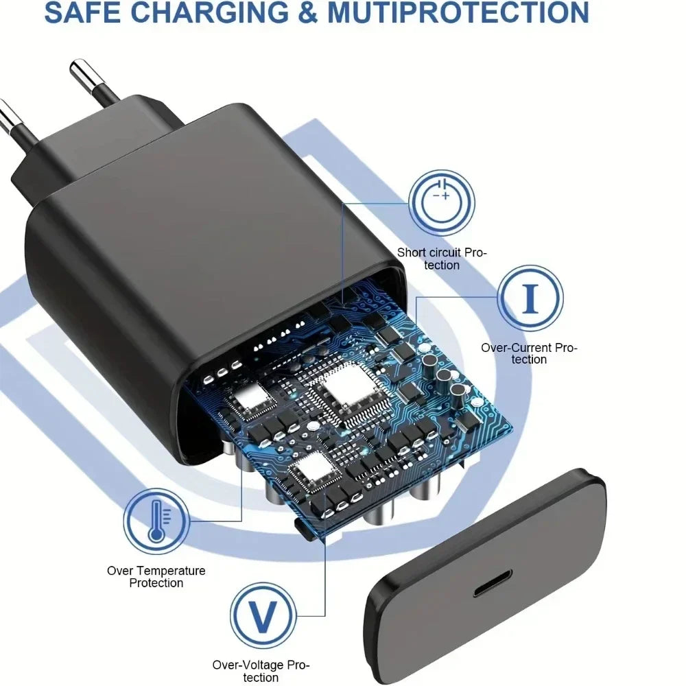 45W PD Charger For Samsung Galaxy S24 S23 S22 Type C Quick Charge USB C to Type C Cable Fast Charging Mobile Phone Wall Adapter