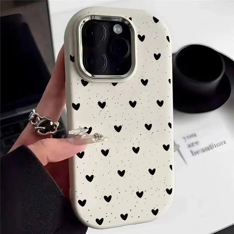 Case For Samsung Galaxy S24 S23 Ultra Plus S20 S21 FE A54 A35 A14 A15 A32 A52 A52S A05 A05S A23 A24 A25 Cover Love Heart Plating