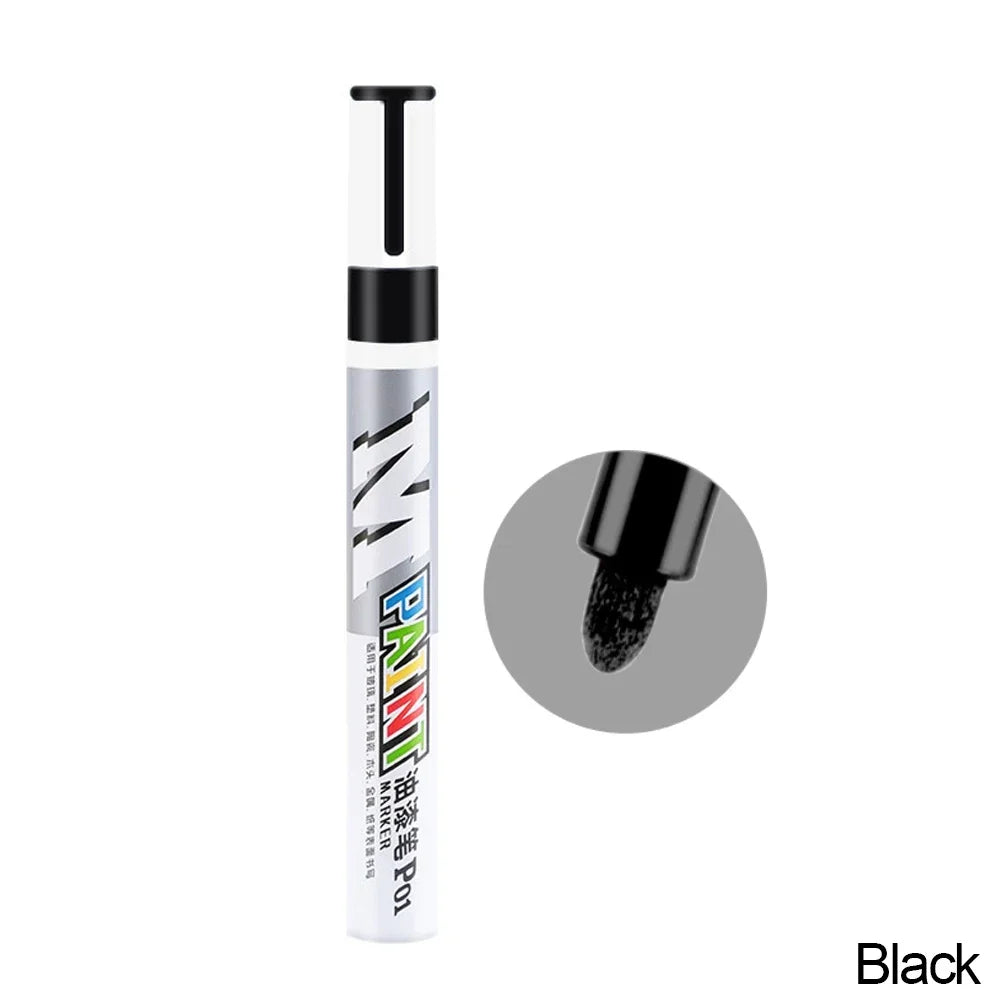 Car Paint Scratches Repair Brush Pen Waterproof Water Paint Marker Pen Car Tire Tread Care Automotive Black White Red Silver