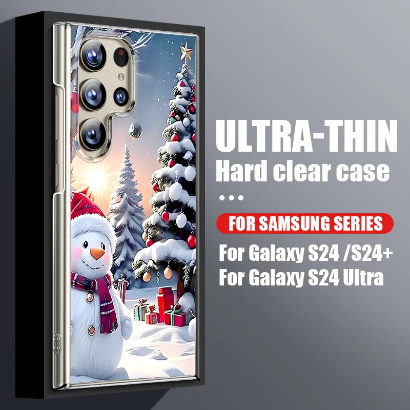 Santa Claus Print Phone Case For Samsung Galaxy A56 A16 A55 A36 A26 A15 5G S25 Edge S24 S21 FE S23 S22 Ultra Plus Clear PC Cover