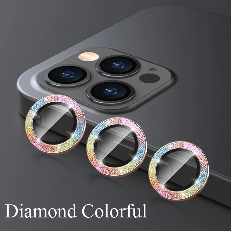 Camera Lens Protector For iPhone 11 12 13 14 15 Pro Max Mini 9H Tempered Glass Screen Protector Cover Film 14/15 Plus Metal Ring
