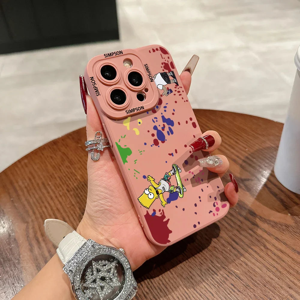 Smoking S-Simpsons Backwoods Phone Case For iPhone 16 15 14 13 12 11 X XR Xs SE2 SE 8 7 Plus Pro Max Mini Silicone Back Cover