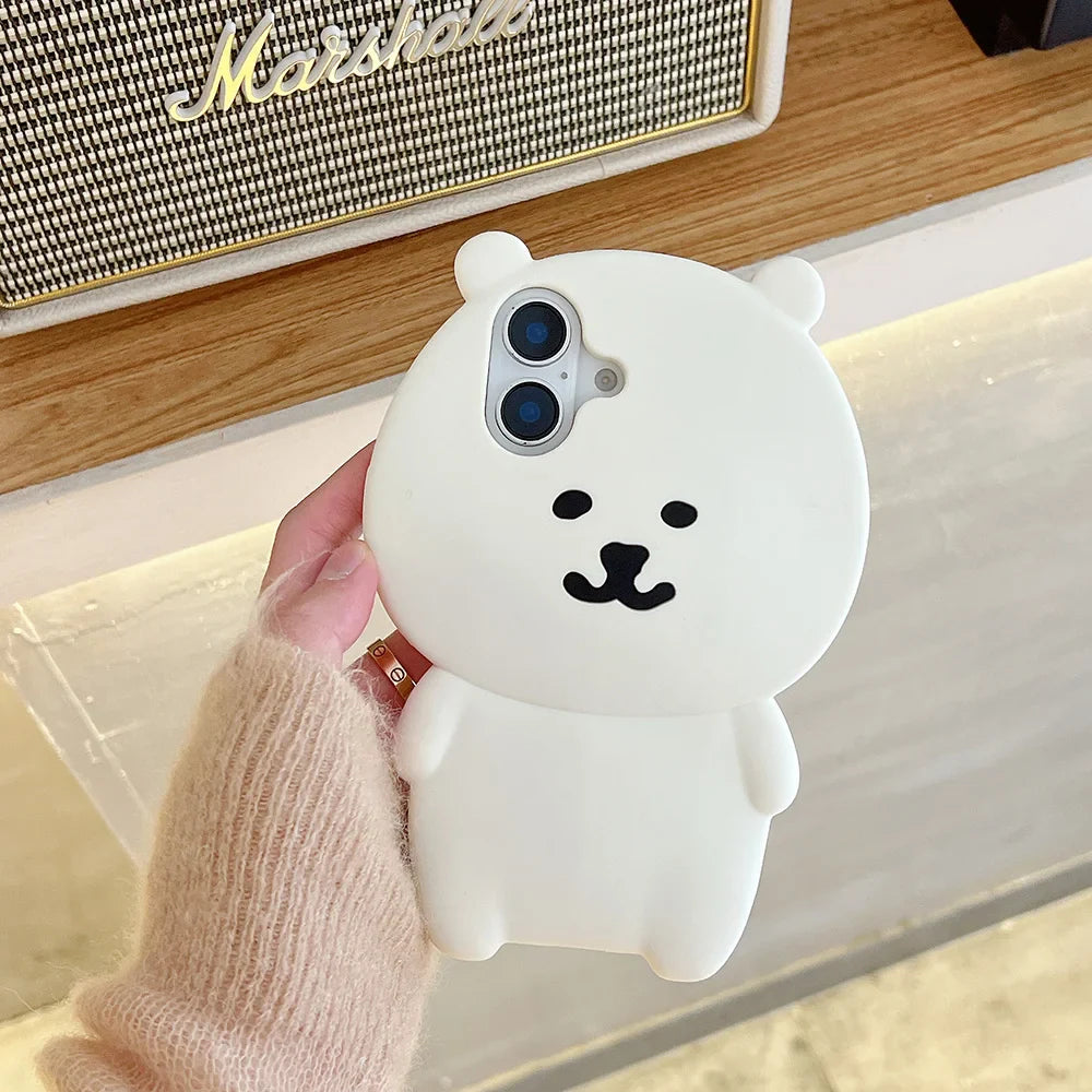 Kawaii 3D Cartoon Nagano Bear Phone Case