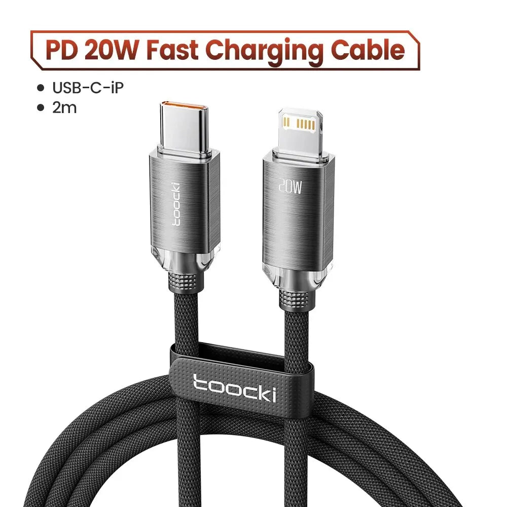 Toocki USB C to Lightning Cable for iPhone 14 13 12 11 Pro Max Mini 8 7 Plus AirPods iPad Fast Charging Type C Lightning Cable
