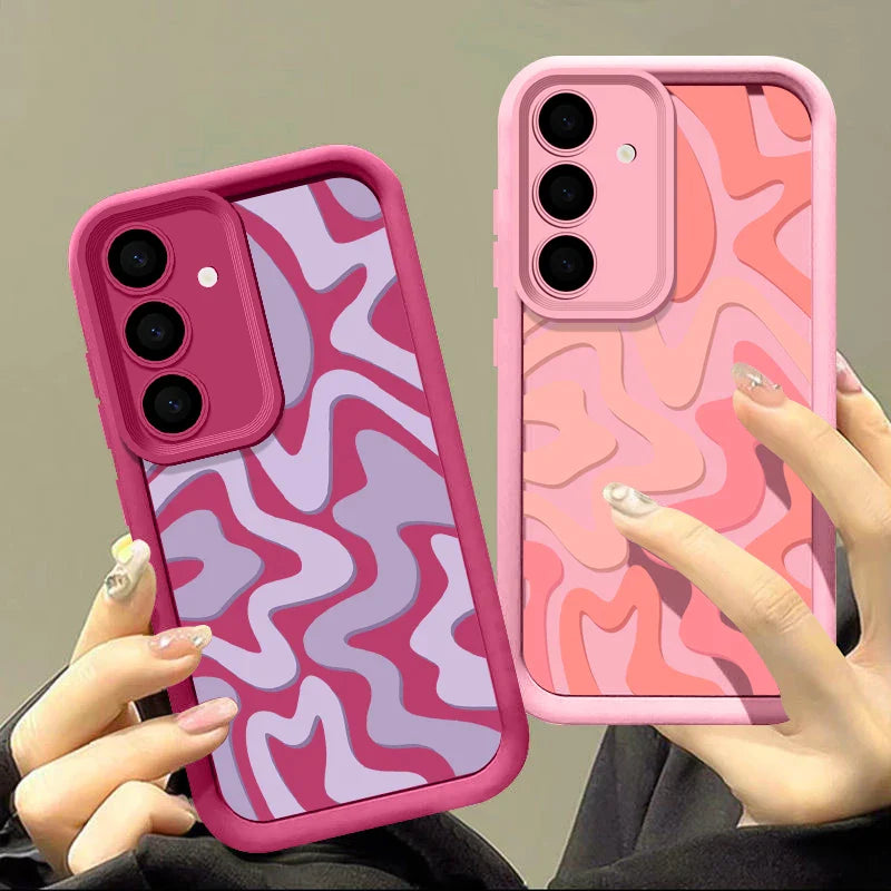 Striped Pattern Phone Case For Samsung Galaxy A16 A55 A54 A15 A14 A25 A35 A53 A56 5G S25 S24 S23 S22 Ultra Plus S24 FE TPU Cover