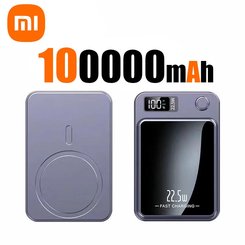Xiaomi Mijia Magnetic Wireless 100000mAh Power Bank Fast Charger For Magsafe Portable Auxiliary Battery Pack For Iphone Huawei
