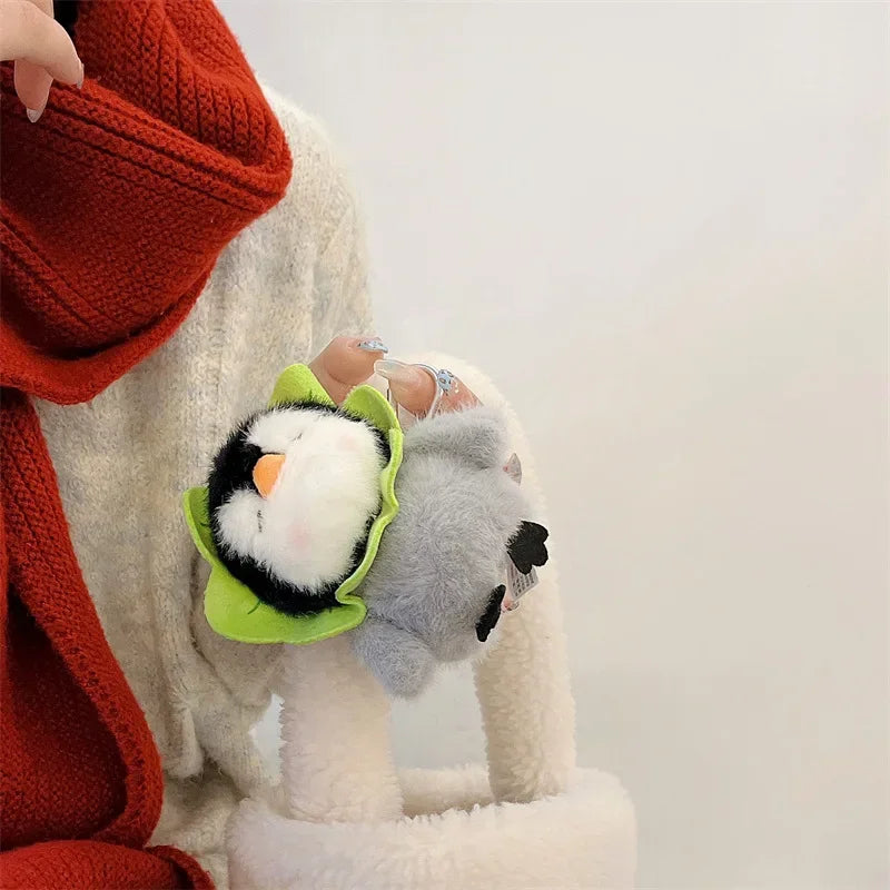 Christmas Penguin Plush Case for AirPods 4 Airpod 1 2 3 Pro Pro2 Bluetooth Earbuds Charging Box Protective Earphone Case Cover