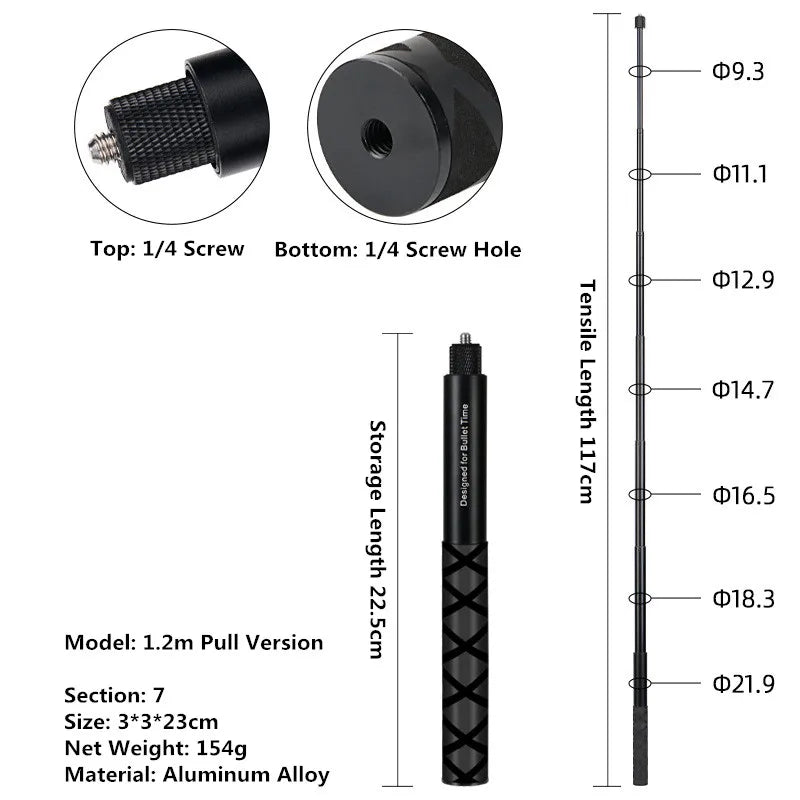 Invisible Selfie Stick for Insta360 X3 X2 Selfie Stick Bullet Time Bundle Handle for Insta360 X4 Panoramic Camera Accessorie DJI