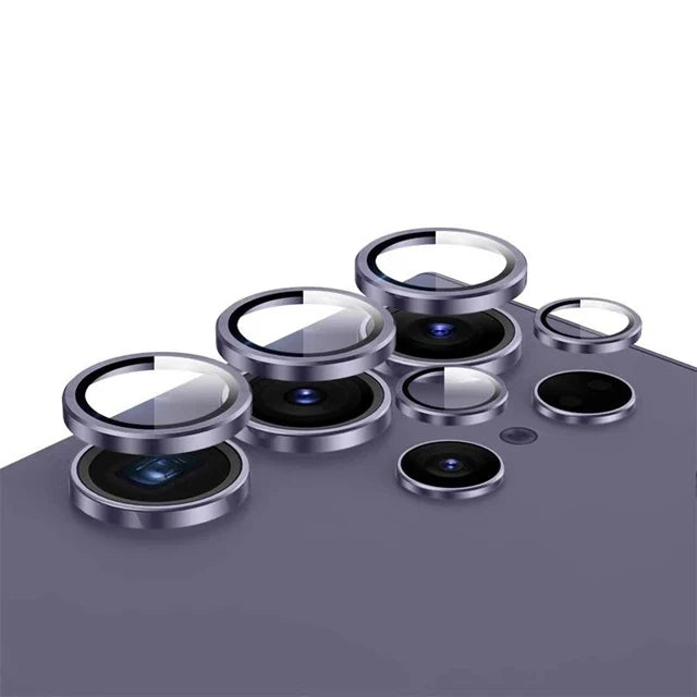 Camera Metal Ring Glass For Samsung Galaxy S24 Ultra S23 Plus Back Lens Cover Protector For Samsung S24+ S24Ultra Lens Cap Case