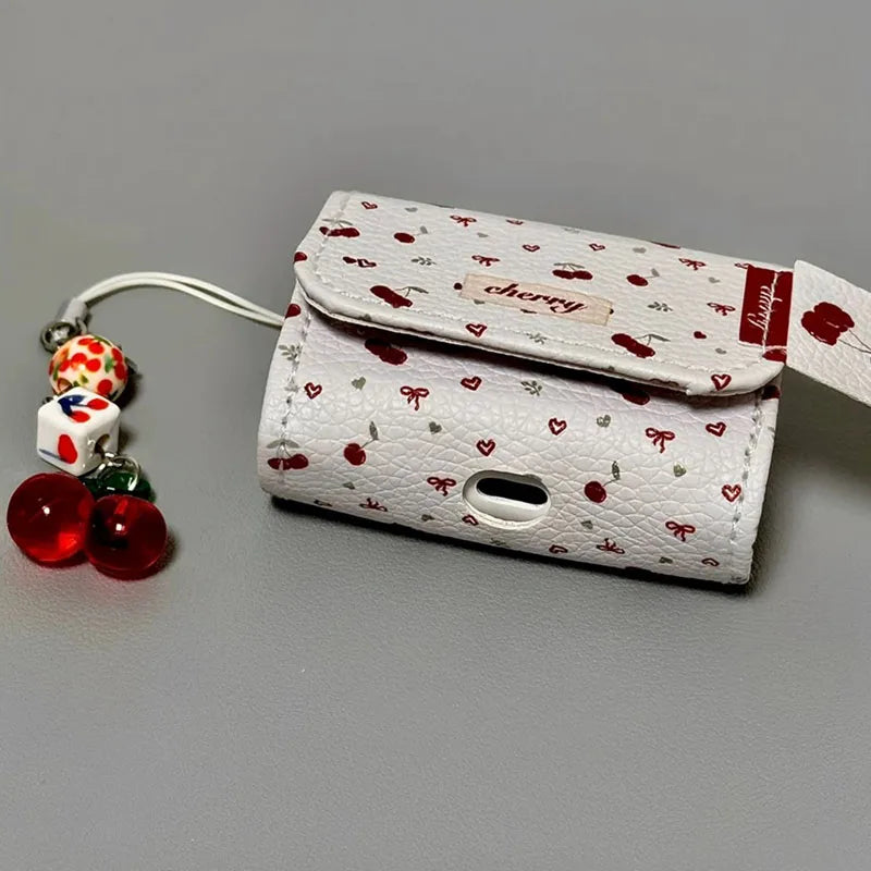 Cherry Is Suitable For Airpods Pro Headphone Case Airpods 1 2nd Generation Protective Case With Pendant Airpods 3rd Generation