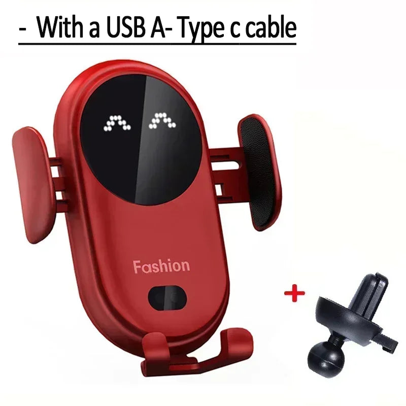 360° Rotation Car Wireless Charger Automatic Clamping Infrared Induction Phone Stand for iPhone 16 15 14 13 Samsung Galaxy S24