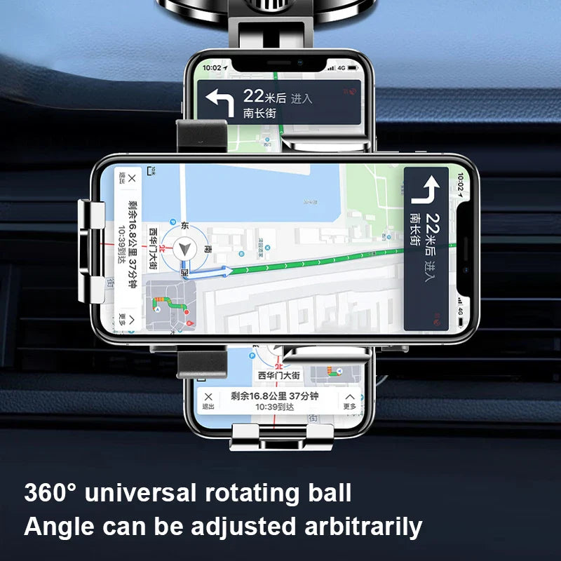 SEAMETAL Dashboard Phone Holder for Car Stable Suction Cup Scalable Car Phone Mount 360-Degree Rotation Auto Navigation Holder