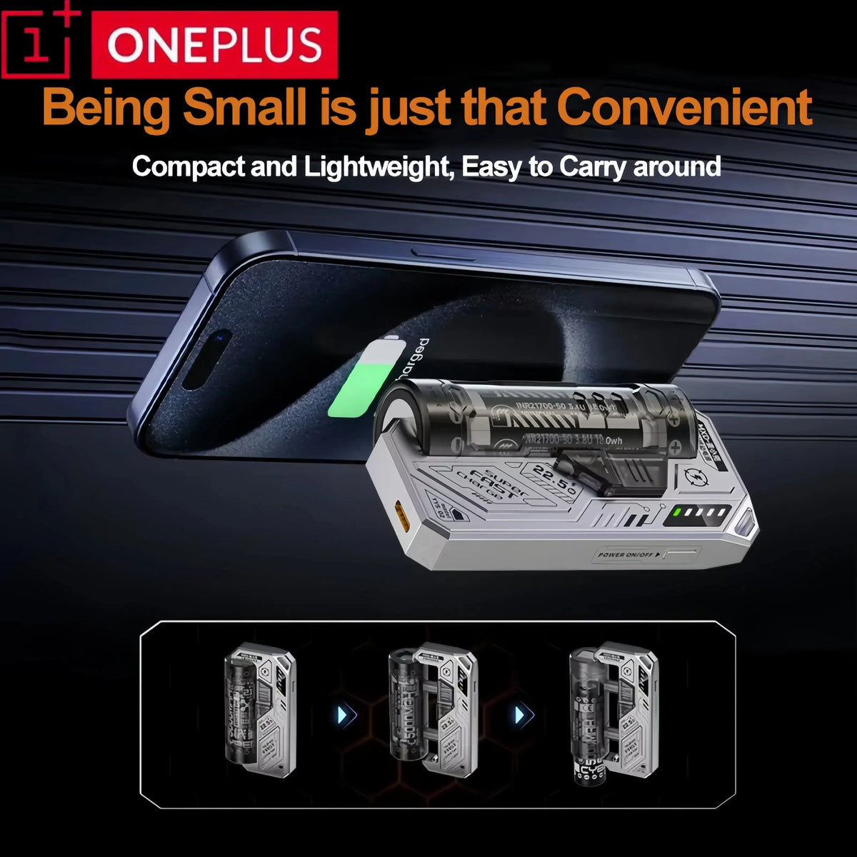 ONEPLUS Cartridge Clip Power Bank 20000mAh Portable Pistol style Removable Mech Module Fast Charging External Battery Male Gift