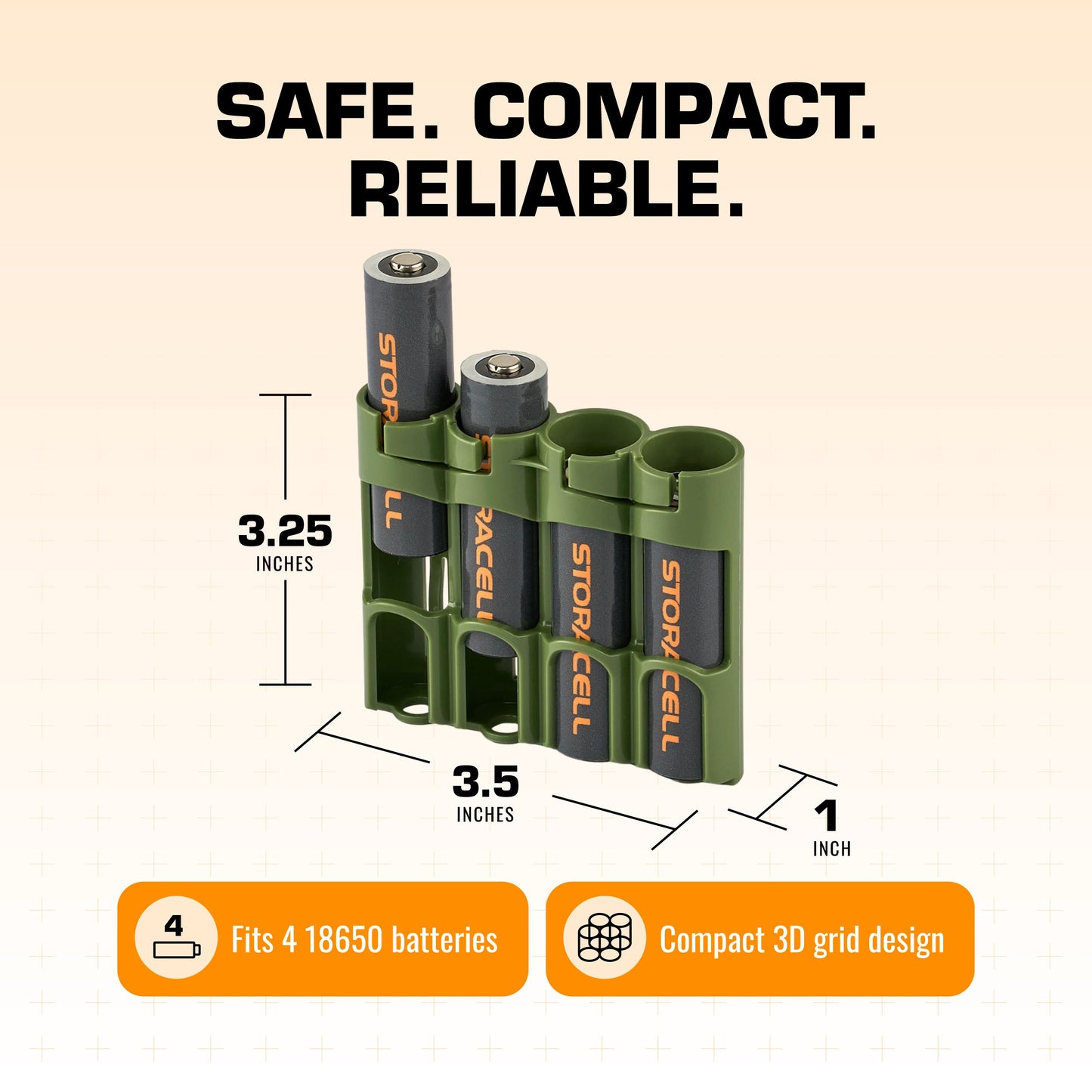 18650 Battery Caddy (Military Green)