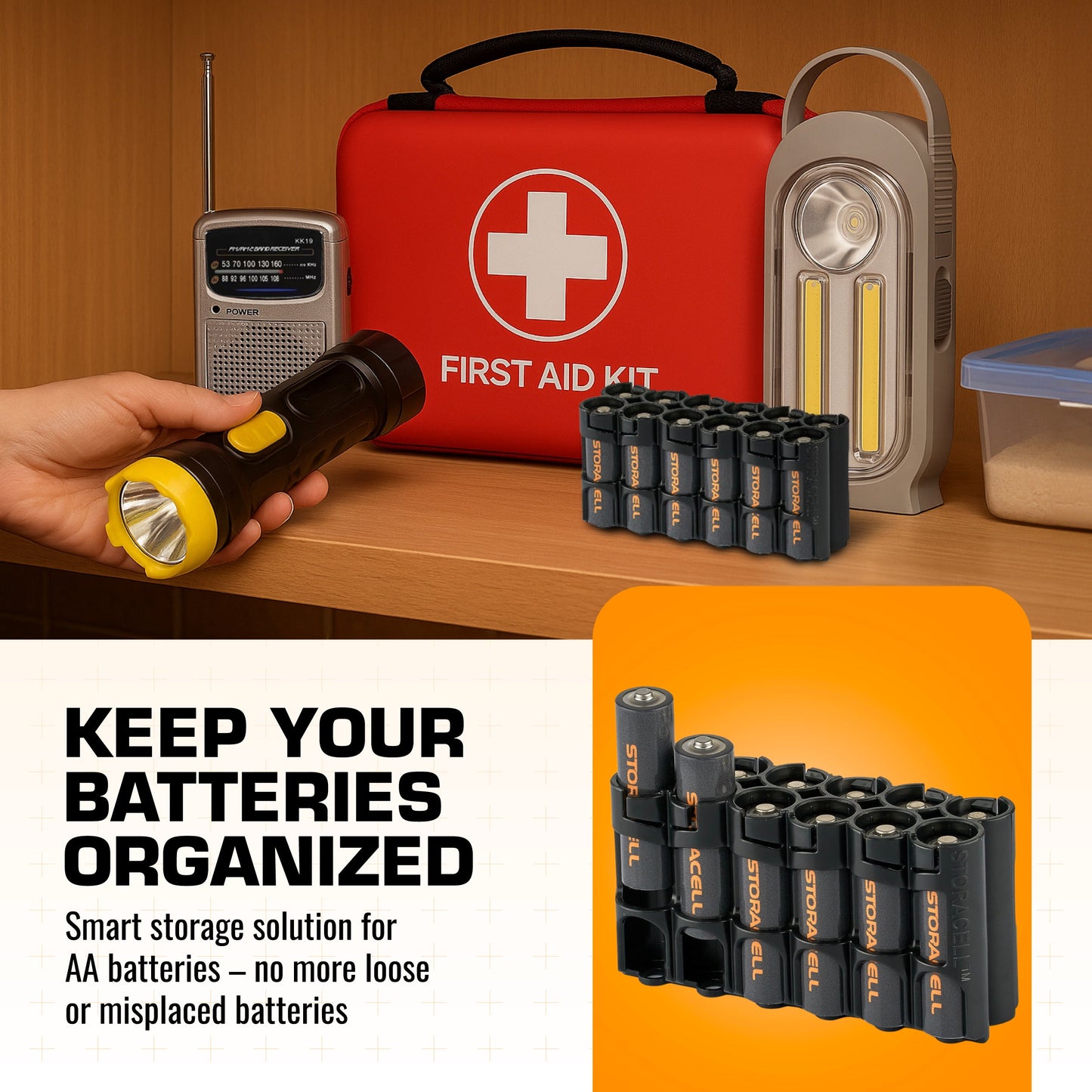 12 AA Pack Battery Caddy (Tuxedo Black)