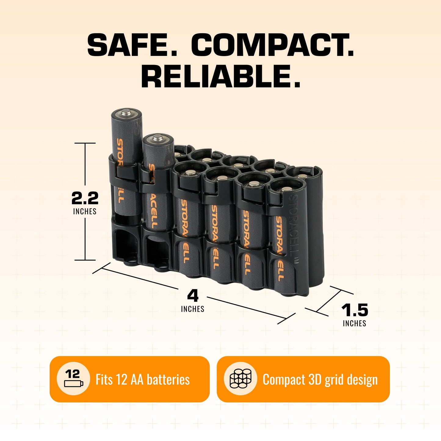 12 AA Pack Battery Caddy (Tuxedo Black)