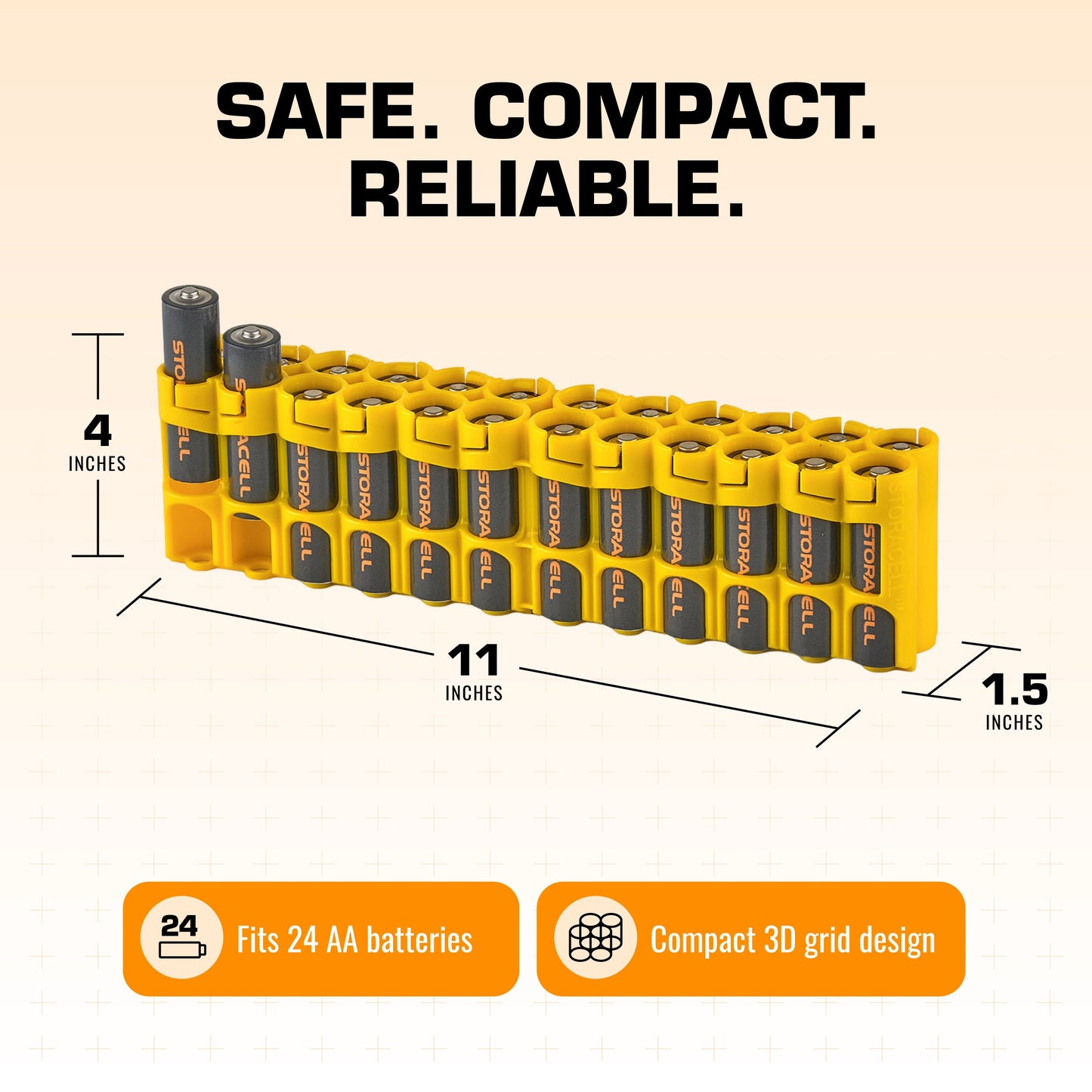 24 AA Pack Battery Caddy (Yellow)