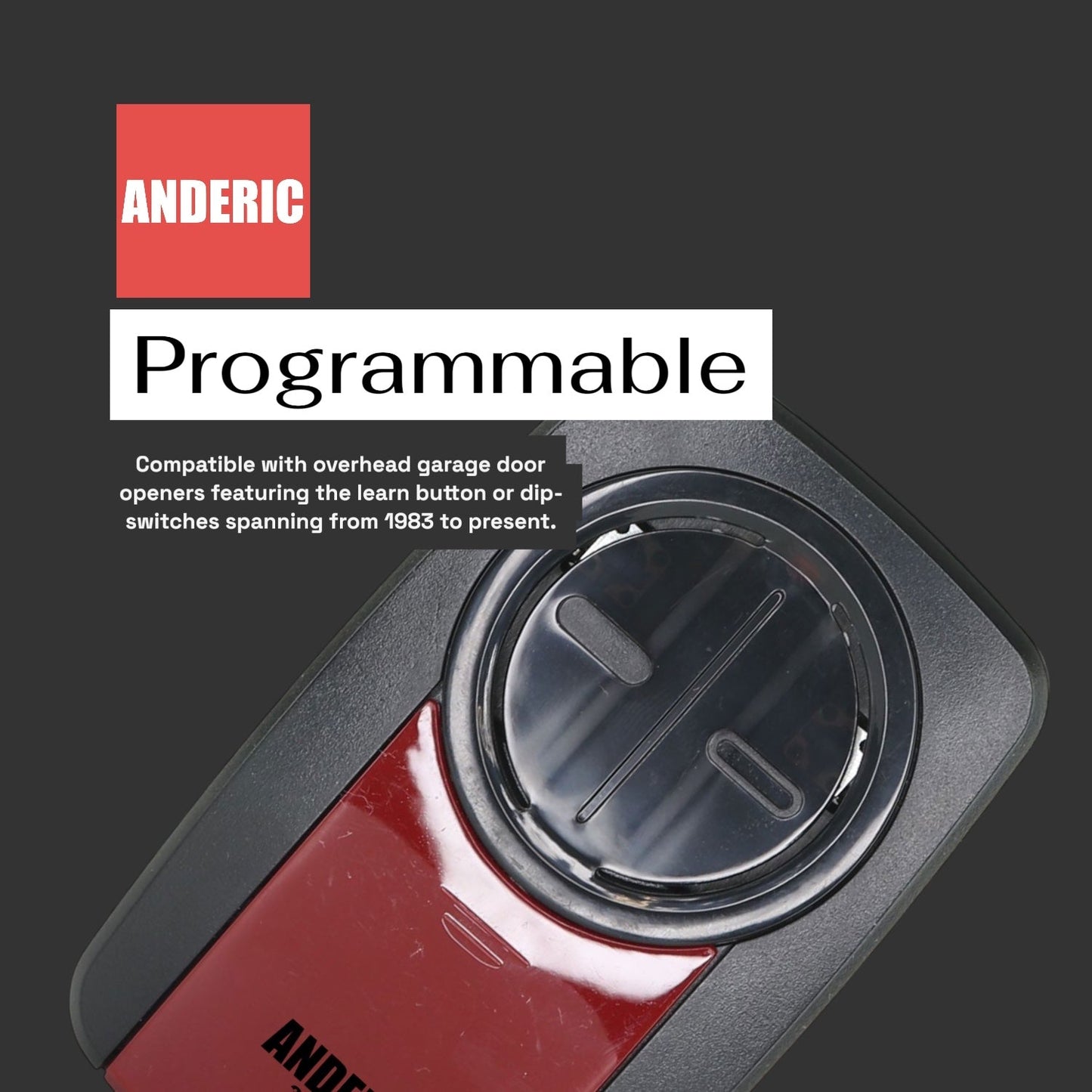 Anderic 375UT Universal 2-Button Garage Door Opener Remote Control for LiftMaster, Chamberlain, Genie, Craftsman, Linear, and Wayne Dalton