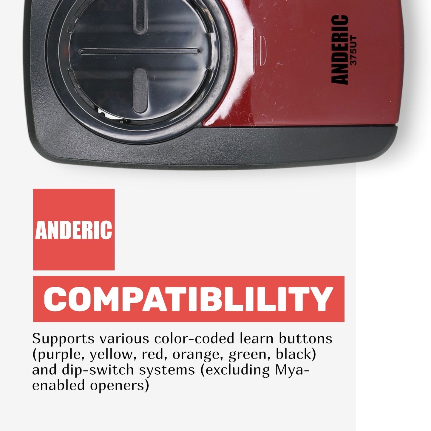 Anderic 375UT Universal 2-Button Garage Door Opener Remote Control for LiftMaster, Chamberlain, Genie, Craftsman, Linear, and Wayne Dalton