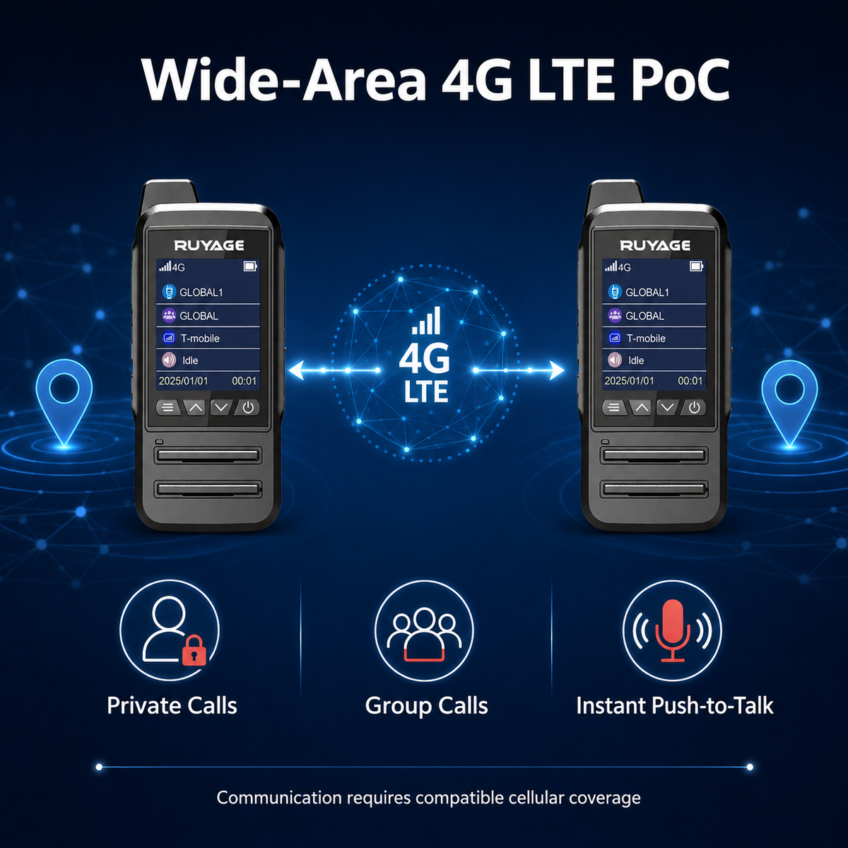 Ruyage Radio Nationwide PTT Waterproof Walkie-Talkie(CT68)