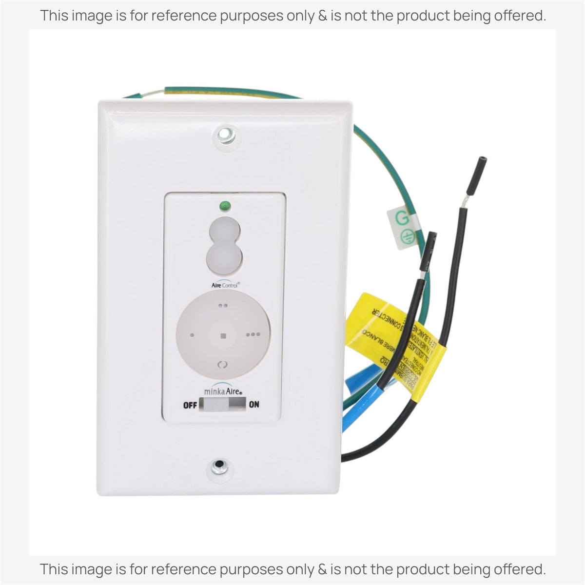 Minka-Aire 3-Speed 256 Bit Wall Mount Wired Ceiling Fan Remote Control with Reverse Key - White/black/brown plates - WCS212, KUJCE10007