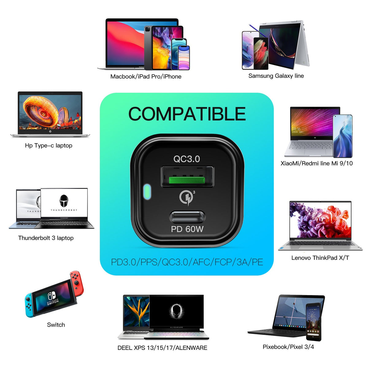 REXING JETSPEED Black 78W PowerDelivery+ USB-C/USB Car Charger