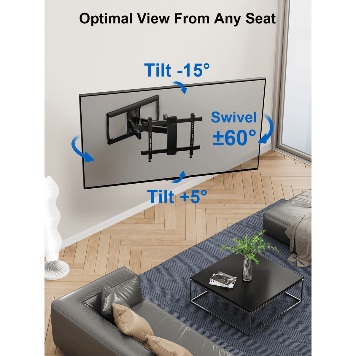 ErgoAV Motion Mount with Dual Arms and IsoTILT Technology for TVs 42" to 90"