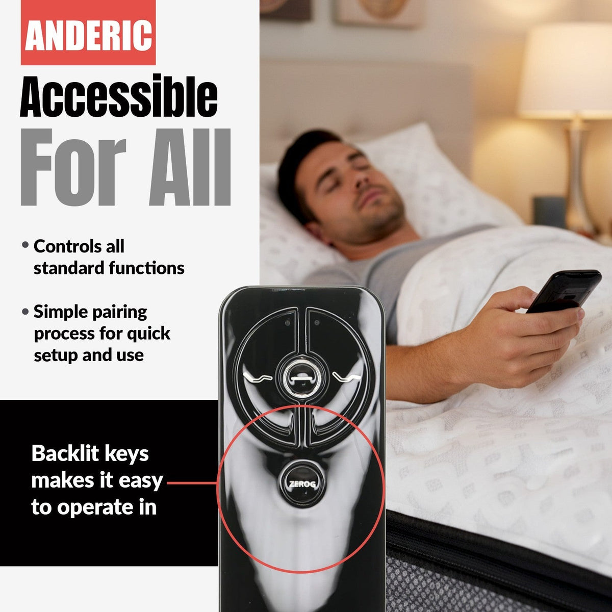 Sealy RF368B EASE ERGO 2.0/3.0 Adjustable Bed Remote Control - JLDK.30.03.20