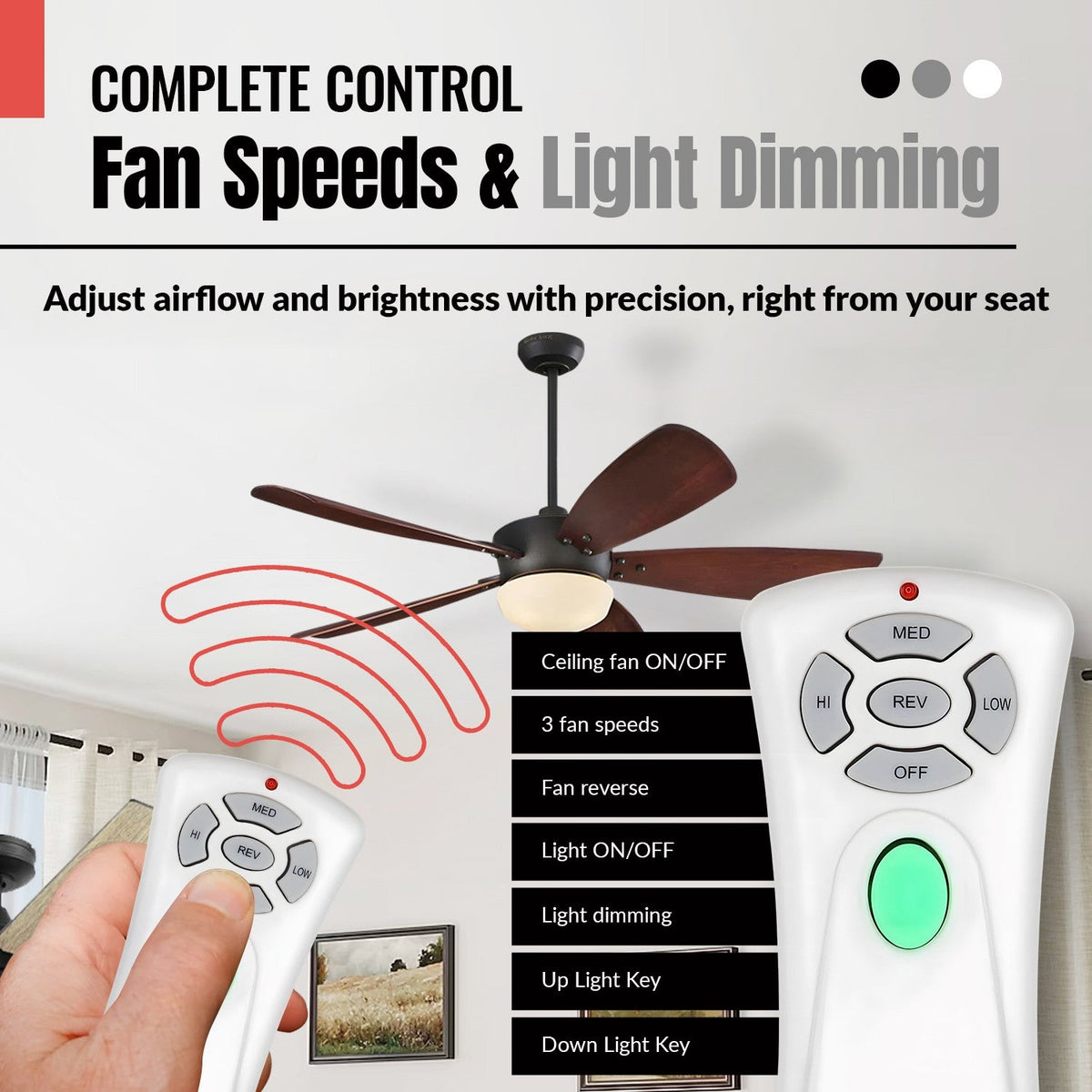allen + roth UC7080T1 Ceiling Fan Remote Control