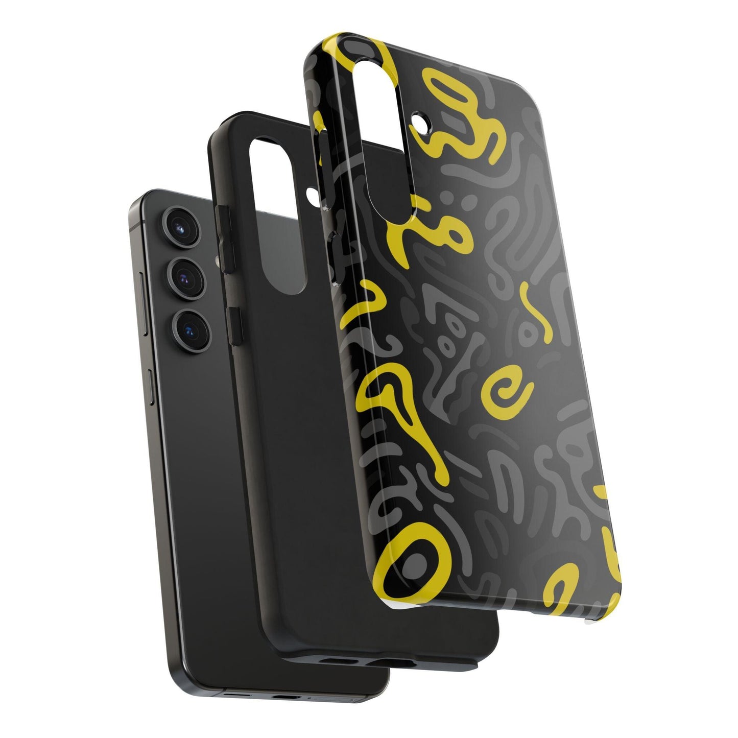 Samsung Case - Bold Black and Yellow with Abstract Design