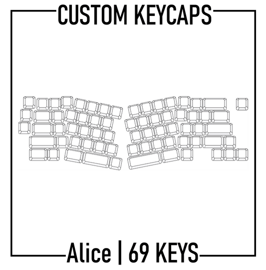 Alice Split Keyboard Custom PBT Keycaps( ANSI | 69 Keys )