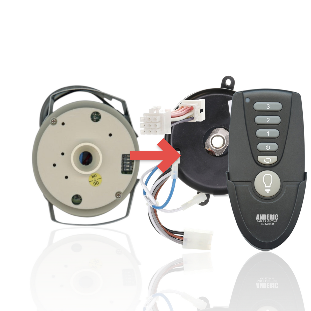 Anderic Substitute for Hunter CP9430R/IN2TX09 Ceiling Fan Receiver [MR77A-RR7222T434-KIT]