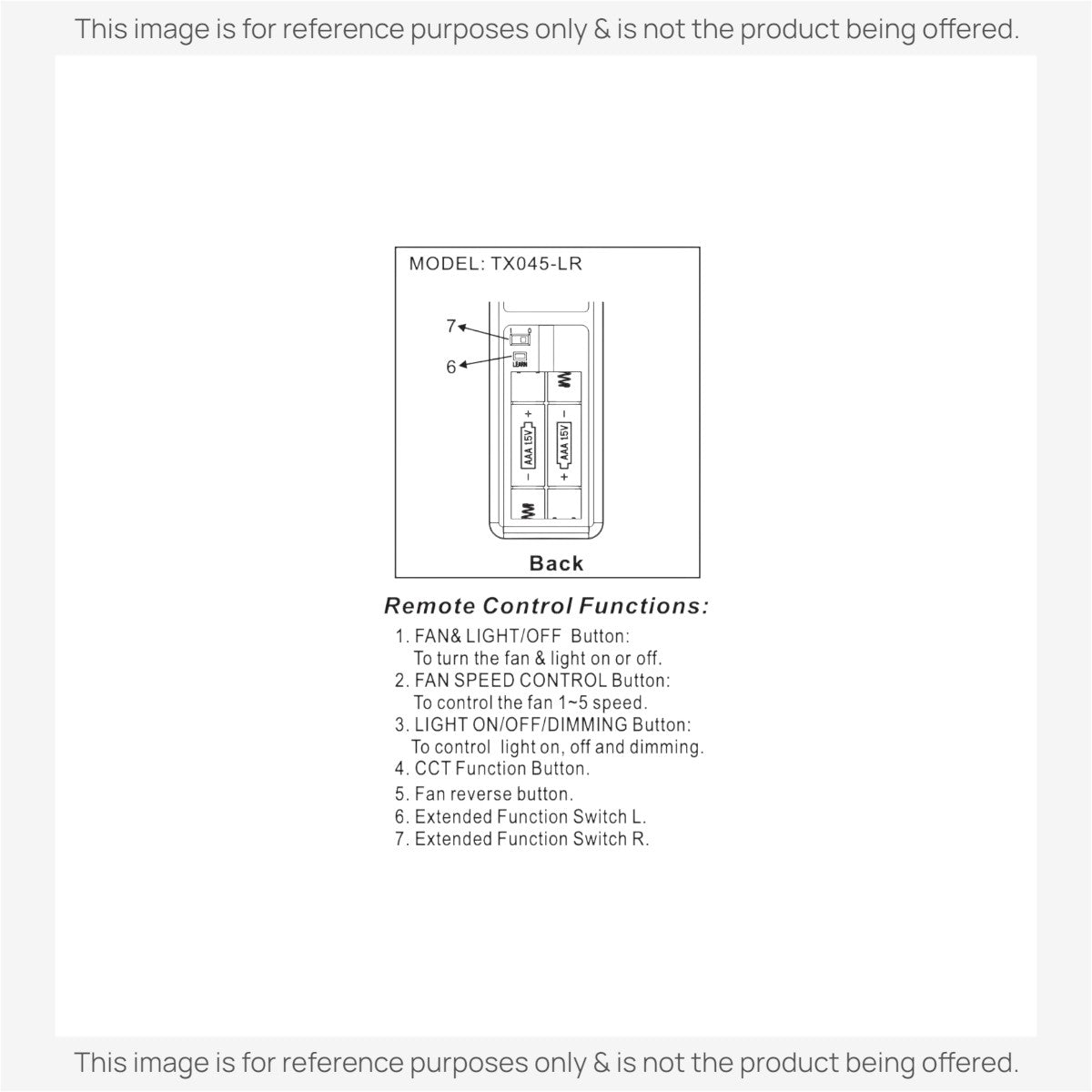 Home Decorators Collection TX045-LR Ceiling Fan Remote Control