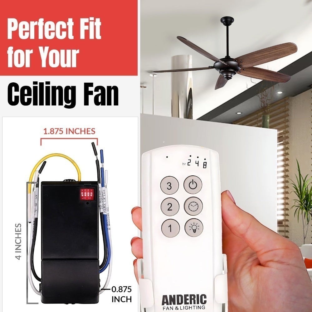 Hunter 99770 3 Speed Universal Ceiling Fan Remote Control Kit