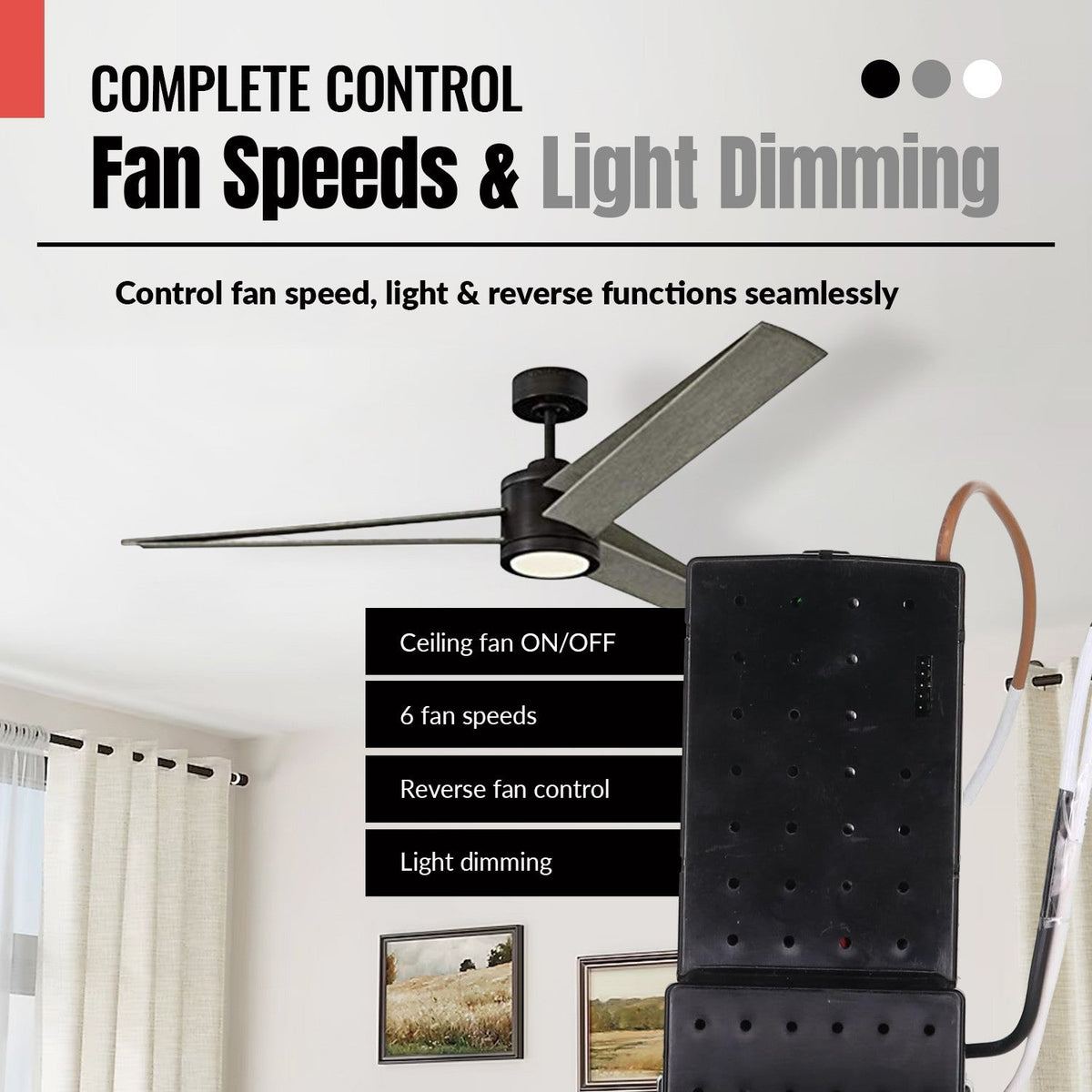 Monte Carlo DC8-56SGU-L-1 6 Speed For DC Ceiling Fan Receiver