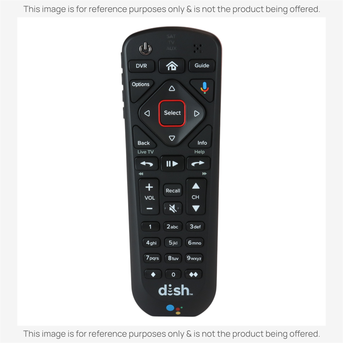 Dish-Network 54.3 UHF 2G for Hopper with Google Assistant Satellite Remote Control - 219243