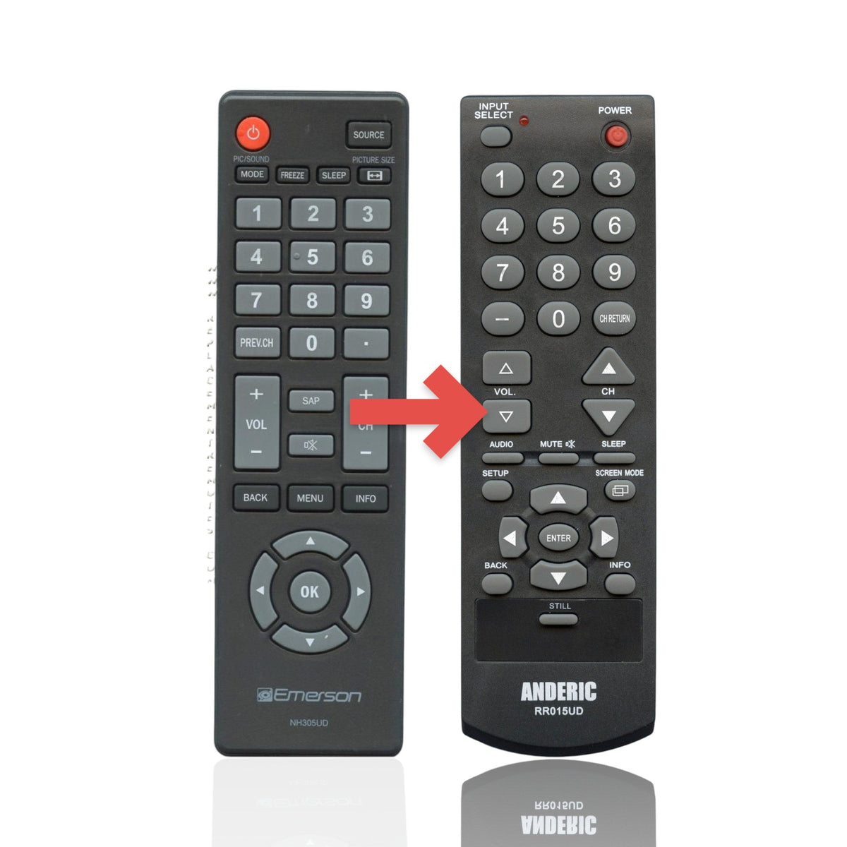 Emerson NH305UD TV Remote Control | IR HDTV Remote - NH305UD