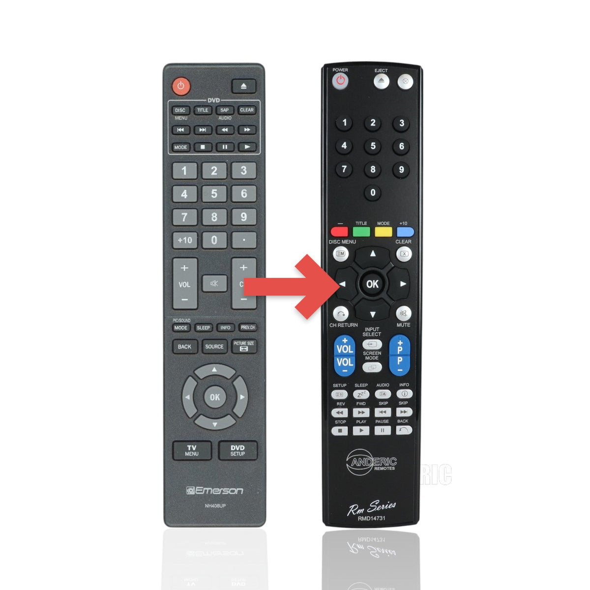 Emerson NH408UP TV/DVD Remote Control
