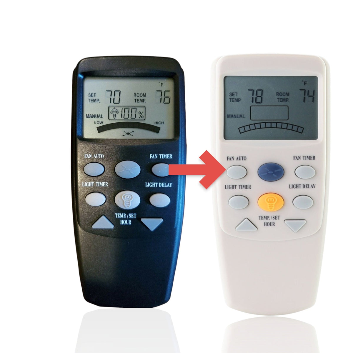 Hampton Bay FAN-9T Ceiling Fan Remote Control | RF Only | Thermostatic | Fan Timer | LCD Display | No Reverse - L3HFAN-9T