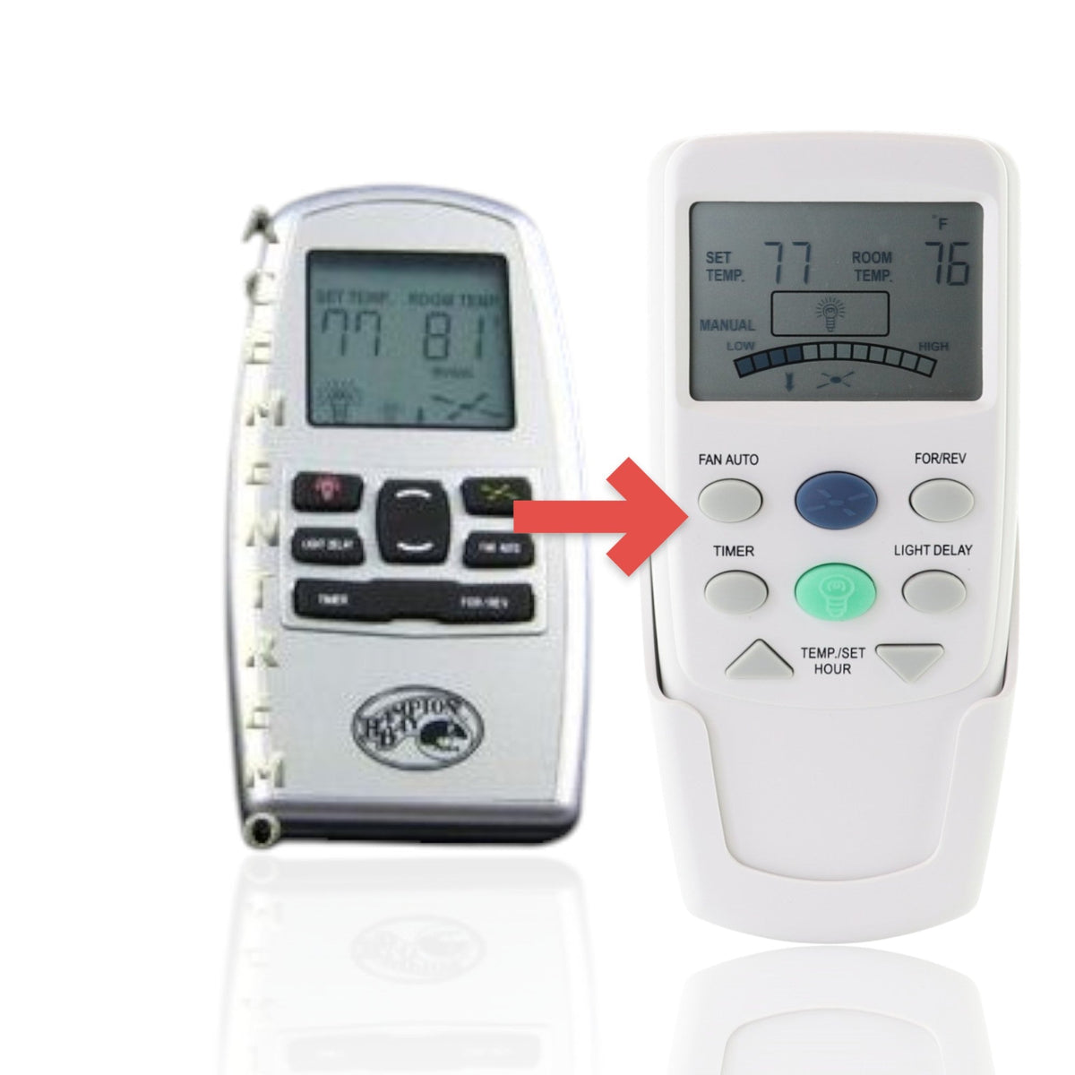Anderic Substitute for Hampton Bay FAN25T Thermostatic Ceiling Fan Remote Control [FAN9TR]