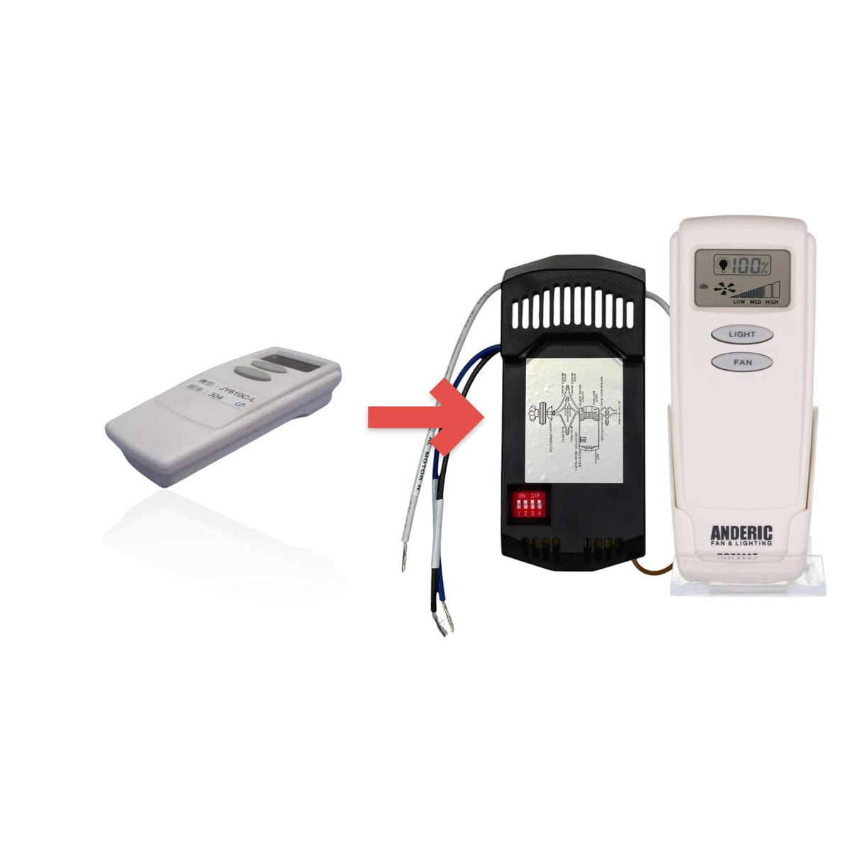 Dan's Originals KUJCE10203 Ceiling Fan Remote Control