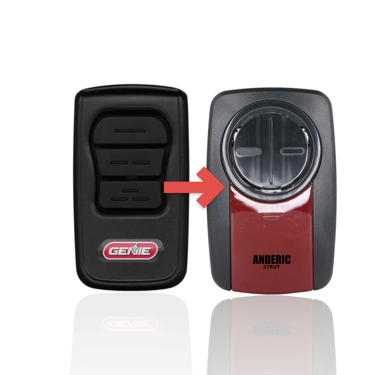 Genie GM3T-R 3-Button for Genie with Learn and 9/12 DIP Switches Garage Door Opener Remote Control